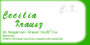 cecilia krausz business card